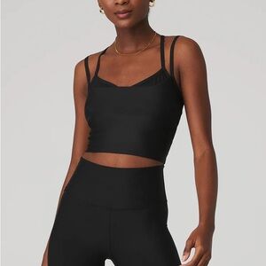 ALO Yoga Black Sports Bra with Double Straps